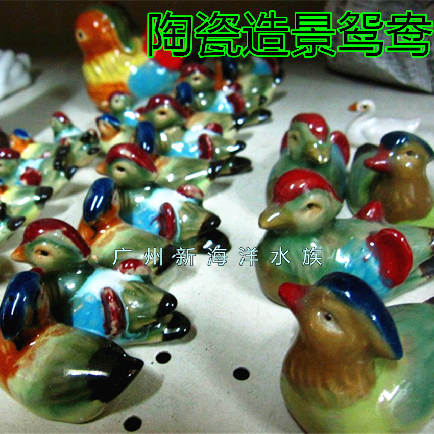 Fish tank building view aquarium pendulum fitting for mandarin duck and goose duck ceramic emulation home decoration full RMB48