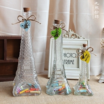 Glass bottle Lucky Star bottle Cork Drift bottle Paris Eiffel Tower Bottle Wishing bottle zakka groceries