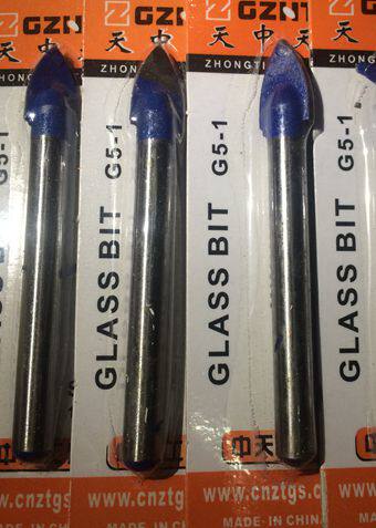 Zhongtian alloy just drill bit ceramic tile glass stone special triangular drill one word cross tile triangular drill