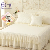 Hàn Quốc phiên bản của một chiếc giường rắn màu bông ren bedspread giường váy một mảnh khăn trải giường cotton áo khoác bông bao gồm 1,5m / 1,8 Mi - Váy Petti drap giường có viền