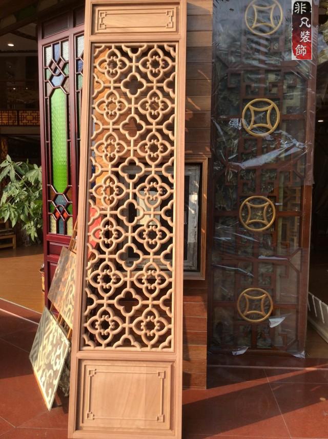 Set to make solid wood flower lattice Density Board Through Flower Board Solid Wood Carved Background Wall Xuan Guan Partition Solid Wood Screens