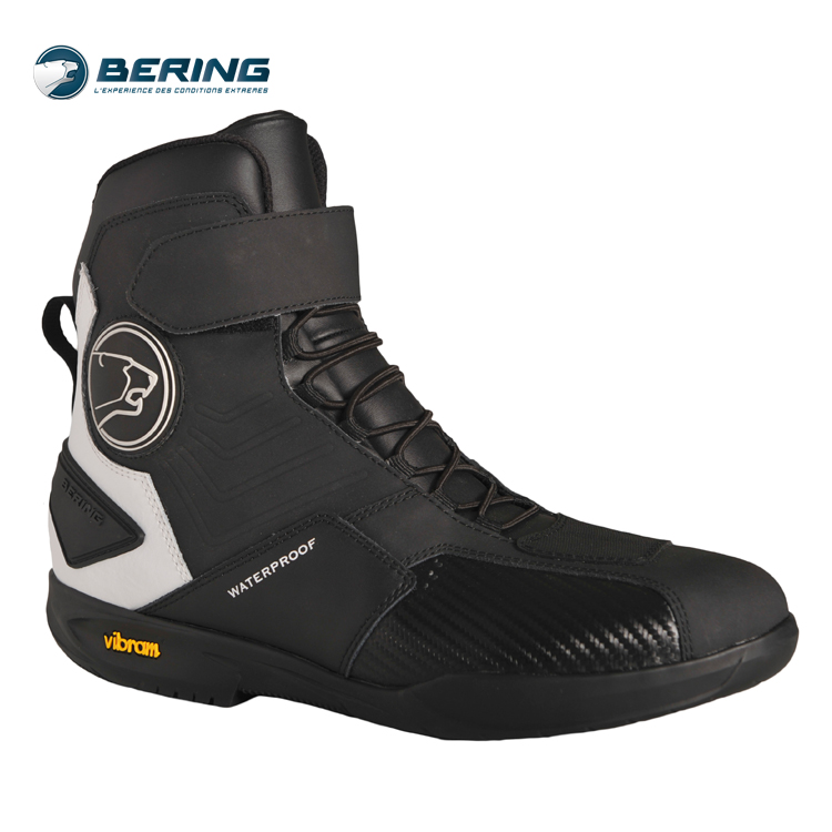 Bering France imports high-end locomotive riding men's foot bone waterproof and anti-fall boots black and white 509618