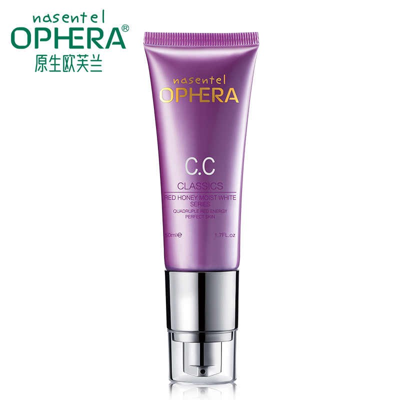 裸妆必备 欧芙兰CC霜 嫩白遮瑕保湿隔离 红色蜜露水润璇白CC霜