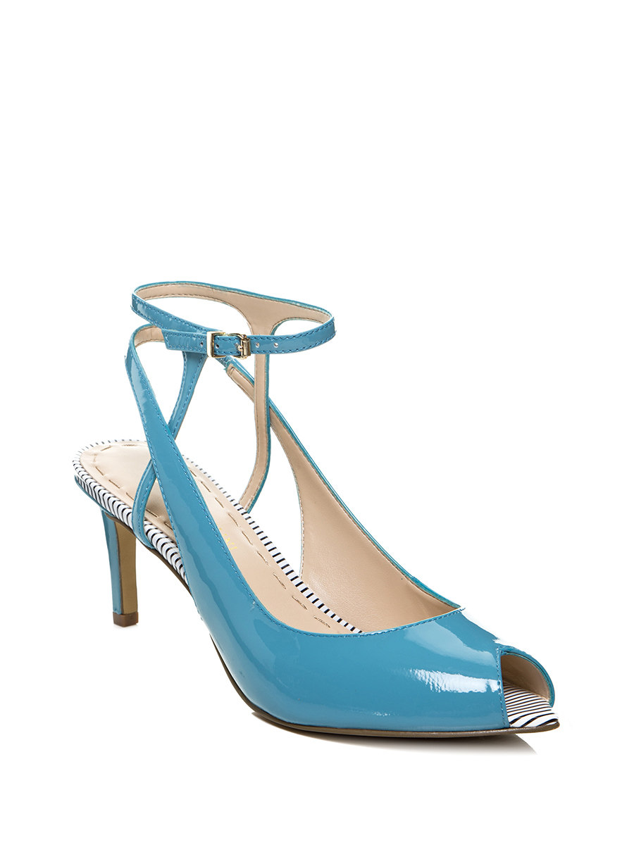 ENZO ANGIOLINI 蓝色搭带鱼嘴高跟凉鞋