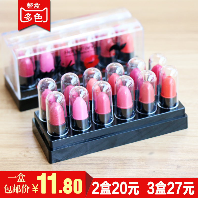  12 Wax Pen Lipstick Red Trial Bag Lip Balm Lipstick Lip Gloss Color Makeup lasting not to drop color 14 4g Box