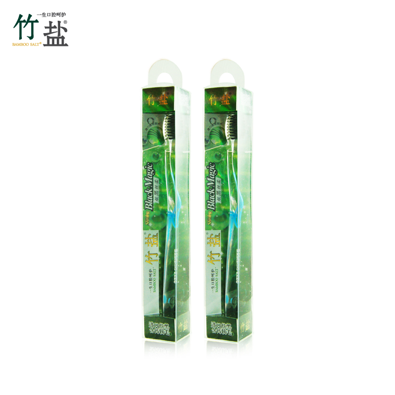 LG竹盐炫黑丝柔牙刷2支装 细软毛 呵护牙龈 三色随机发货