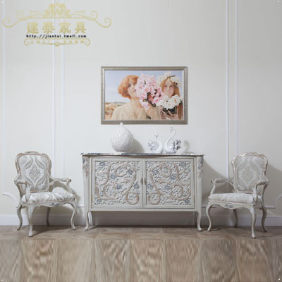 建泰欧式实木雕花鞋柜Z423
