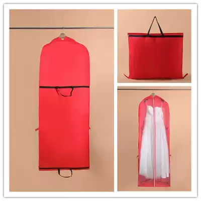 Trailing wedding dress dust cover Wedding dress dust bag Wedding dress cover bag 155cm lengthened foldable portable dual-use