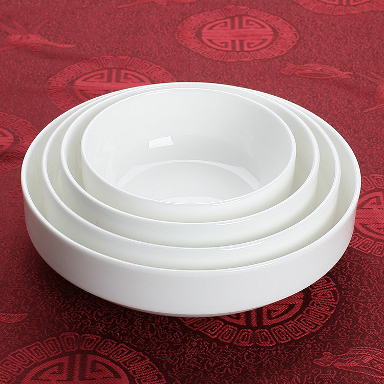 Airport bowls 11cm-20cm Korean style bowls Tangshan high-end bone porcelain pure white rice rice bowls with foam noodles bowls ceramic tableware