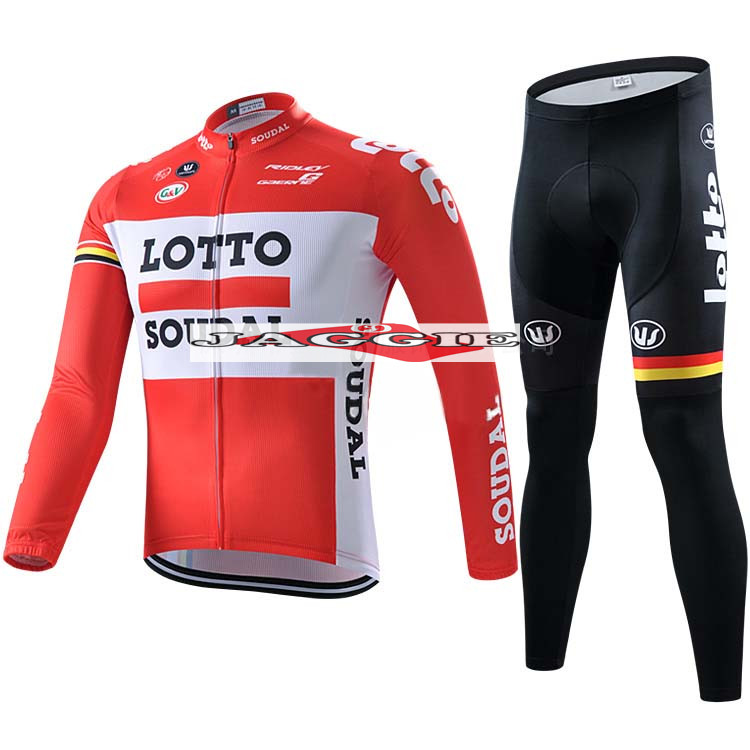 Cycling wear 2015 lotto lotto red long-sleeved cycling suit suit strap thin bicycle suit summer