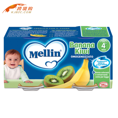 意大利进口美林Mellin宝宝辅食 香蕉奇异果泥 水果泥 2瓶
