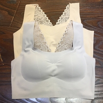 Japan peace of mind incognito 008 lace beauty back version without steel rim with chest pad gathered incognito underwear women bandeau vest