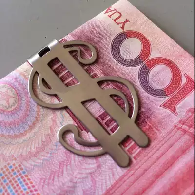 Dollar symbol stainless steel wallet banknote ticket clip metal wallet note clip