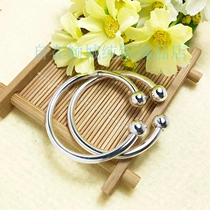 S999 foot silver Sterling silver open garlic pair bracelet Baby child child glossy wear does not grind meat bracelet ring silver bracelet