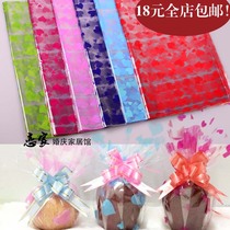 Printed cellophane plastic paper frosted wrapping paper transparent flower wrapping paper Christmas flower wrapping paper material
