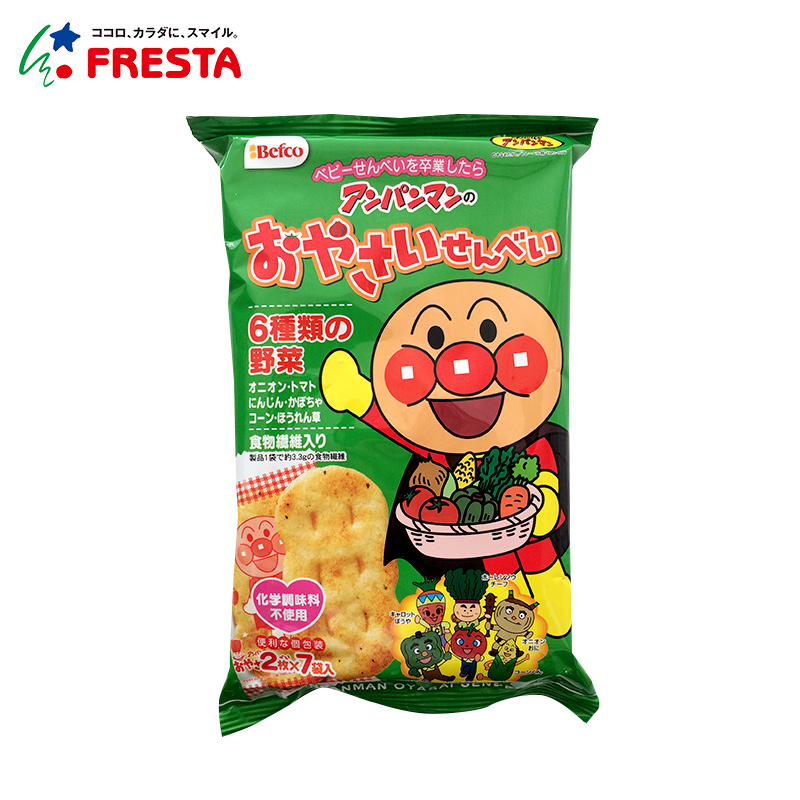 【日本直邮】栗山米果面包超人的富含6种蔬菜美味香酥煎饼