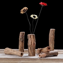 Dead wood flower insert small flower tea room desktop ornaments Zen living room decoration creative solid wood dried flower vase