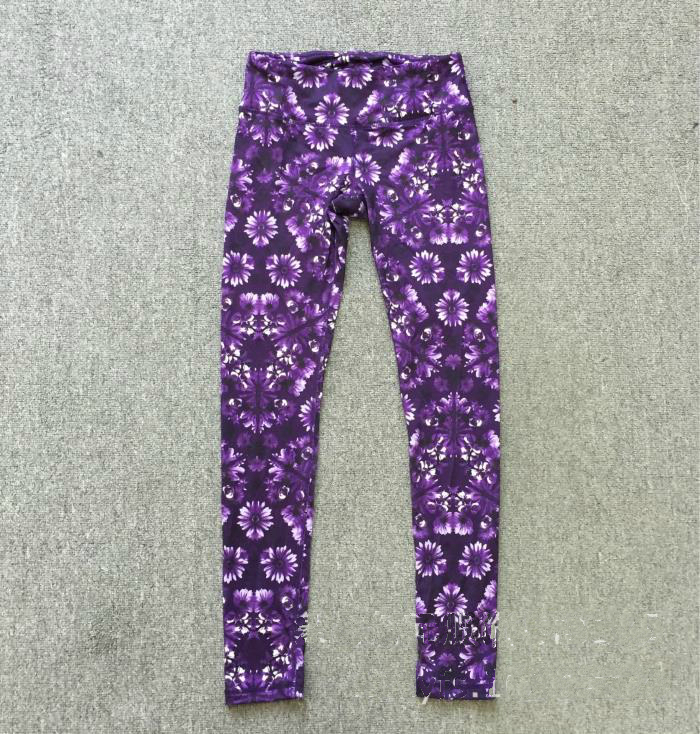 Exterior single woman Fitness Pants Tight sports pants 90% Pants Yoga Pants Elastic Printed Pants Sports Casual Pants