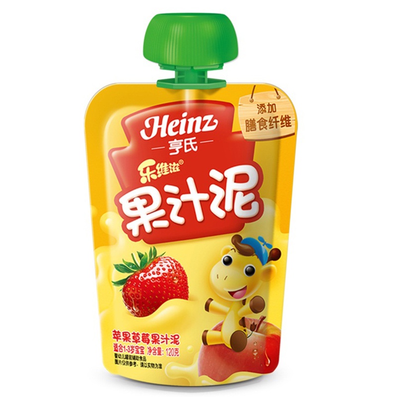 亨氏 乐维滋苹果草莓果汁泥/果泥/果汁120g 宝宝零食