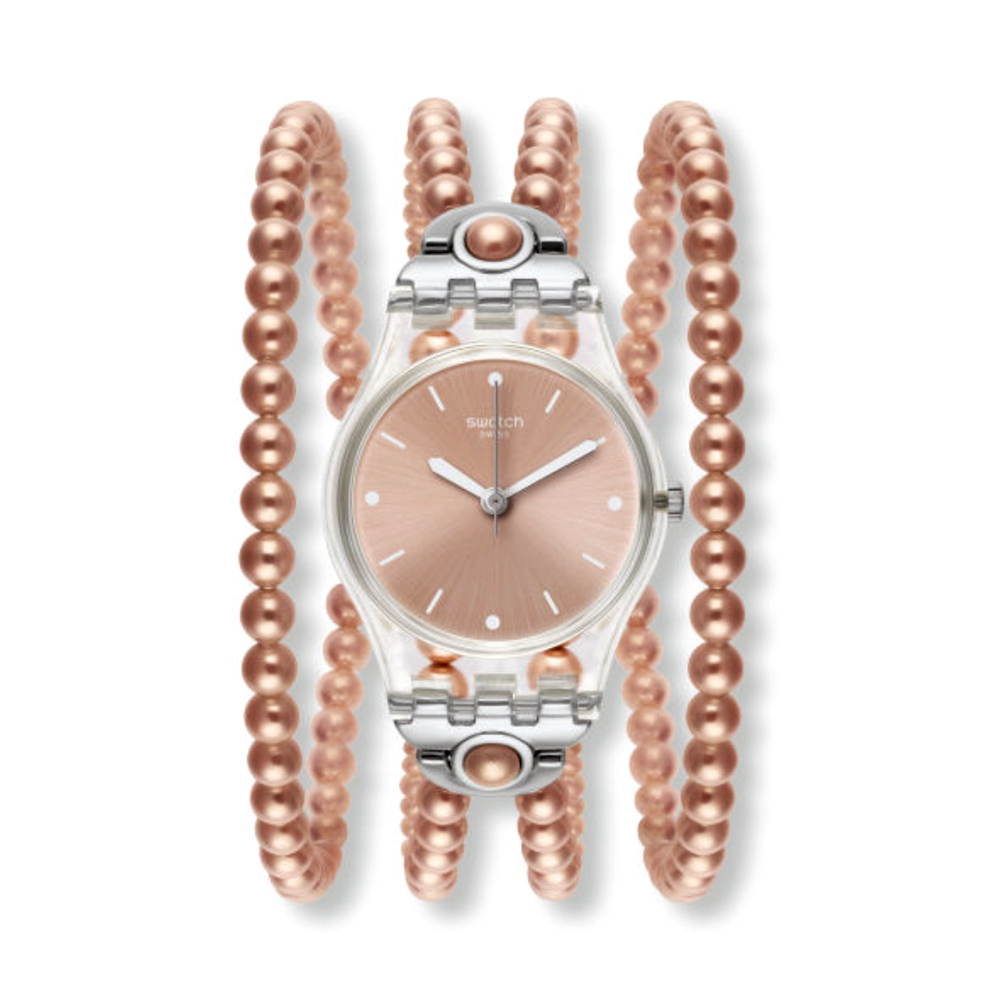 SWATCH 斯沃琪2015甜美珍珠手链石英淑女表粉嫩幻想