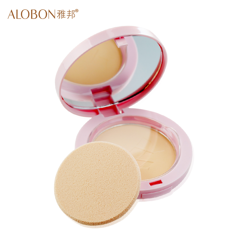 ALOBON/雅邦海藻亮肤隔离粉饼12g自然遮瑕打底定妆粉底专柜正品