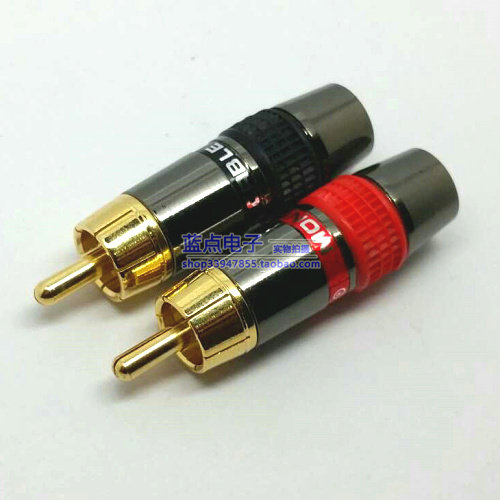 Copper gold plated RCA connector Welding type lotus head large aperture 8 8MM lotus male head
