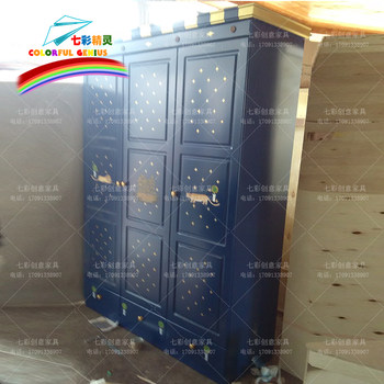 European style solid wood painted car bed children's furniture