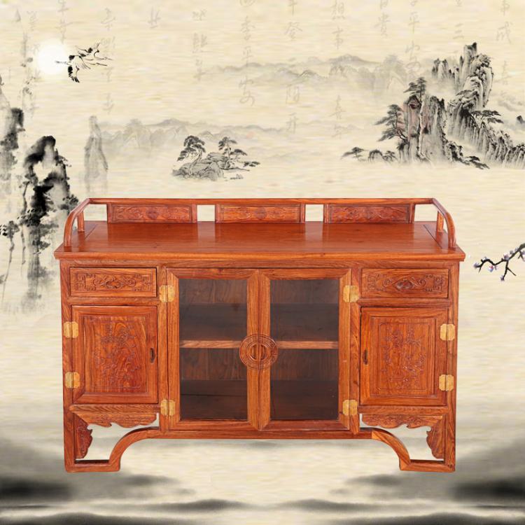 Mahogany side cabinet Hedgehog Rosewood rosewood classical solid wood locker Double door Chinese tea cabinet
