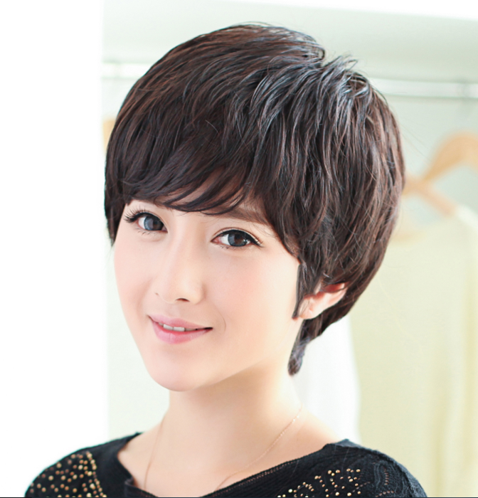 Middle Aged Lady Wig Real Hair Old Age Wig Woman Short Hair Fluffy Nature Realistic Short Curly Hair Old Man Wig Sleeve