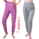 Quần dài dành cho phụ nữ trung niên và cao tuổi lưng cao vải cotton dày đệm đầu gối - Quần nóng lên