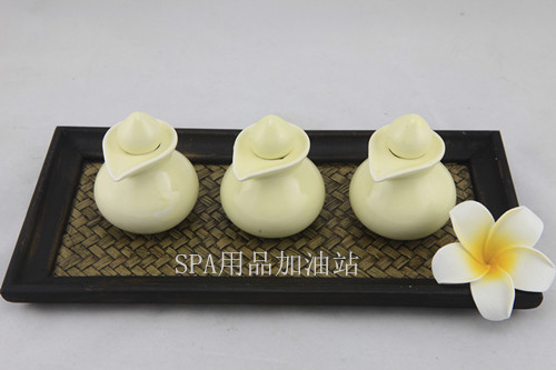 Tai Style SPA Hydrotherapy Beauty Supplies White Smelling Bottle 3 Bottles 1 Tray Essential Oil Bottle Foreground Pendulum-Taobao