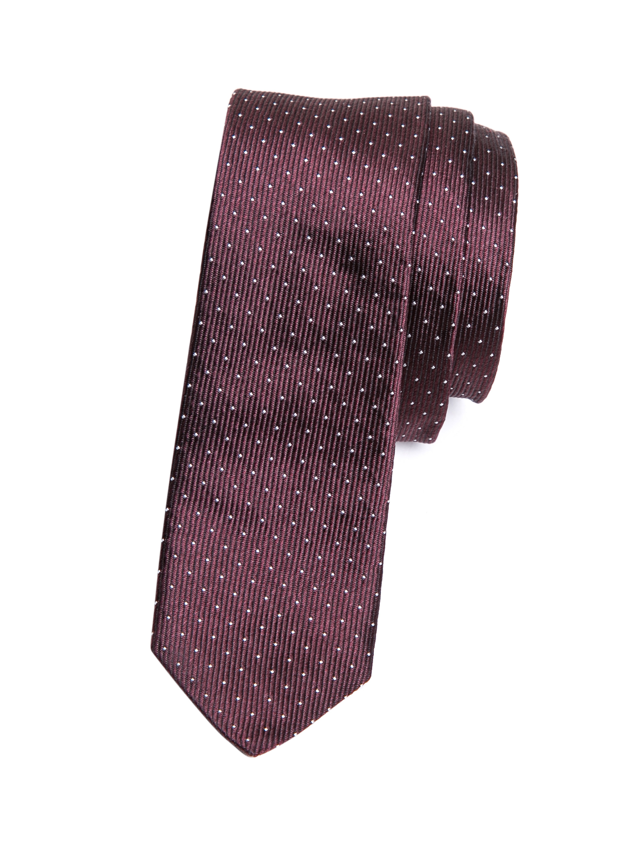 Dolce&Gabbana 红棕色波点条纹领带