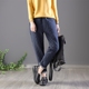 Đặc biệt cung cấp giải phóng mặt bằng mùa thu và mùa đông retro văn học bông nhồi bông quần giản dị quần của phụ nữ quần ấm chân hình thoi quần quần quần nữ phong cách Khởi động cắt