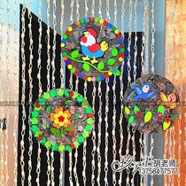 Kindergarten Environment Arrangement * Zone Corner Partition Suspension Display Early Childhood Work * Handmade Grass Woven Door Curtain Hanger