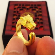 Ưu đãi đặc biệt giả vàng động vật đồng xu euro nhẫn đôi nam nữ Việt Nam cát vàng đầu báo nhẫn cưới nhẫn quà tặng