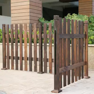 Natural wind carbonized fir fence, wooden fence, wooden fence, gardening fence, wooden fence, cement ground use