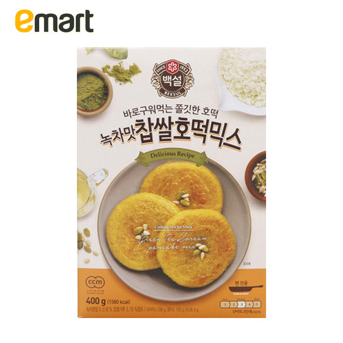 *EMART海外beksul在家里做l绿茶味糯米甜饼粉400gDIY甜饼操作简单