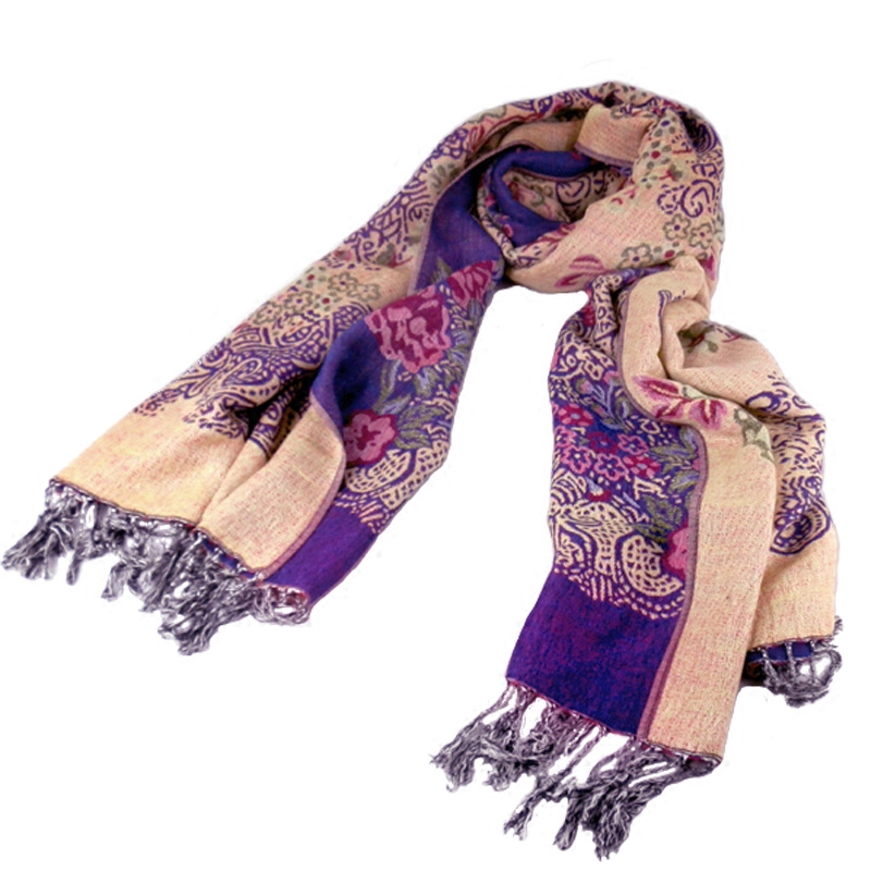 Lijiang retro ethnic style wild cotton and linen scarf dual-use thick spring and autumn Korean winter long ladies shawl