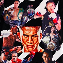 Summer Thailand broadcast Muay Thai T-shirt men UFC sports fitness breathable quick-drying body shirt trend round neck short sleeve