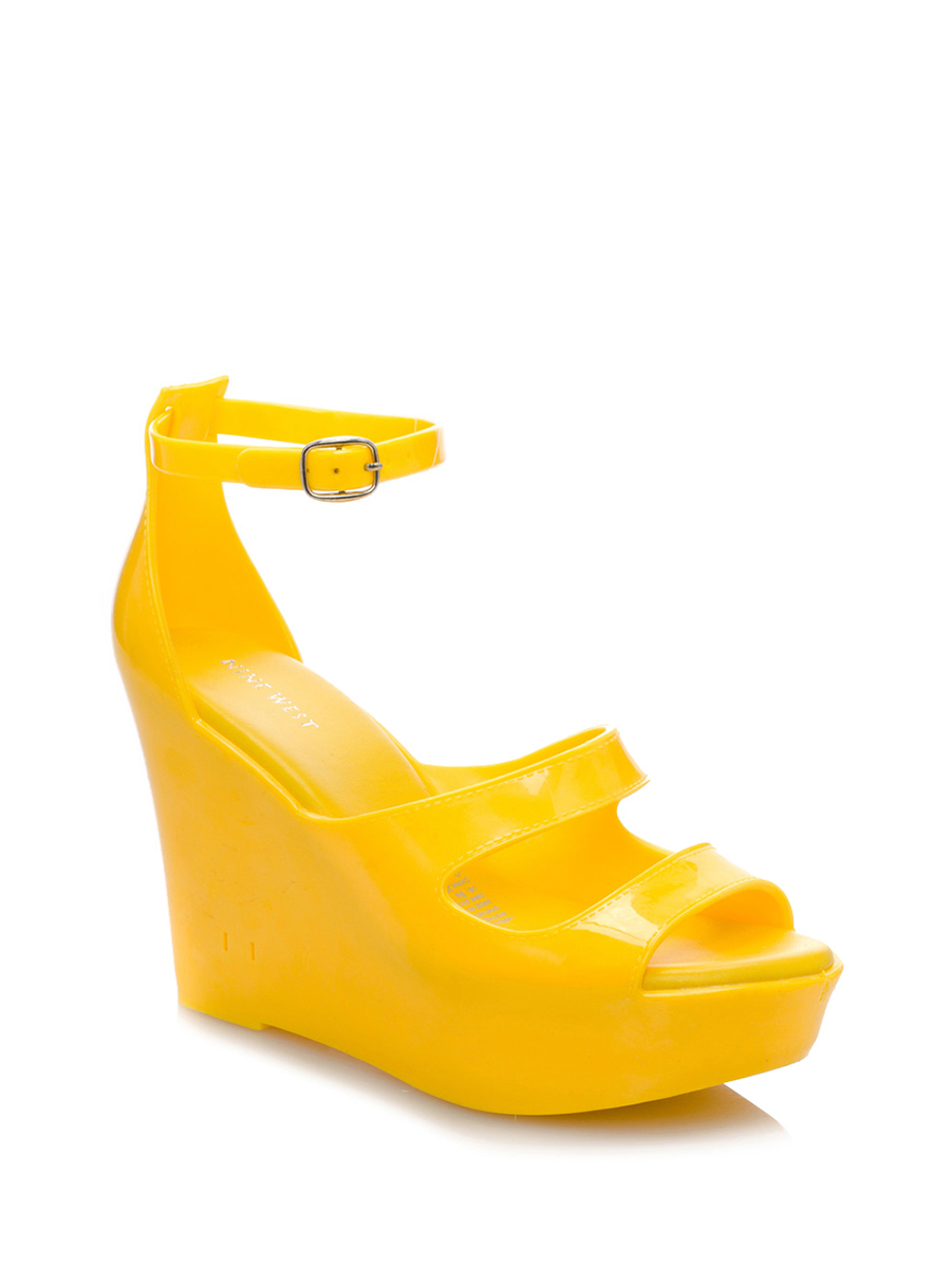 Nine West/玖熙 俏皮糖果柠檬色坡跟鞋