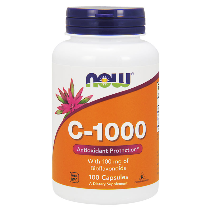 3瓶装now foods诺奥美国天然维生素C-1000胶囊100粒/瓶抗坏血酸