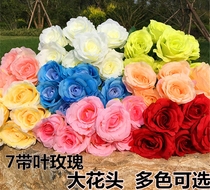 7 head bouquet of roses Simulation rose fake bouquet flower flower wall silk floral decoration table wedding bouquet