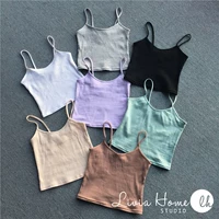 Mùa xuân mới Hàn Quốc chủ đề đa năng màu rắn đáy áo mỏng Áo ngoài mặc vest vest mùa hè của phụ nữ áo ba lỗ nữ cách điệu