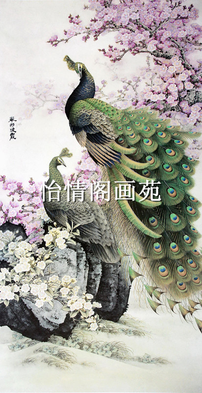 Work Stroke White Sketch Manuscript Peacock White Sketching White Sketching Landscape Painting Flowers Bird Painting living room Painting Manuscript 140