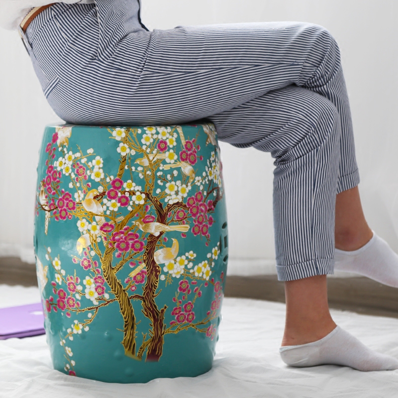 Jingdezhen ceramic who floor furnishing articles between example sitting room adornment ornament drum who in new Chinese style restaurant shoes who