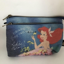 Cute cotton linen ariel retro cotton linen mermaid vintage storage bag cosmetic bag 0140