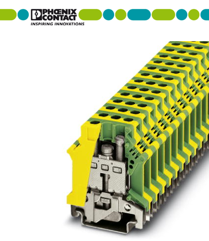 Yellow green grounding terminal USLKG16N Phoenix 0443023 original German 16 square