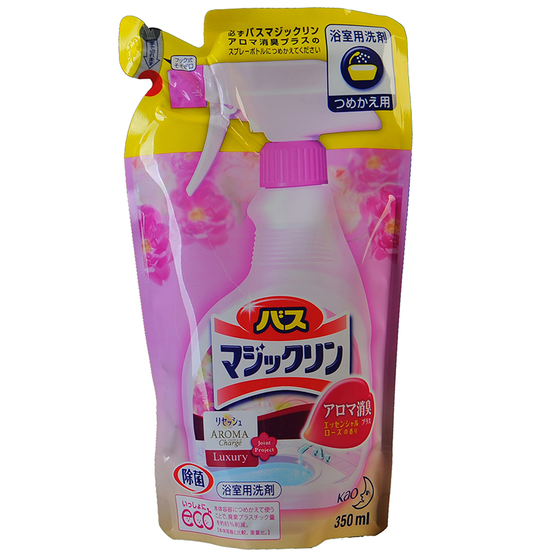 日本原装花王亮白抗菌消臭泡沫清洁浴室喷剂350ml*添加玫瑰芳香