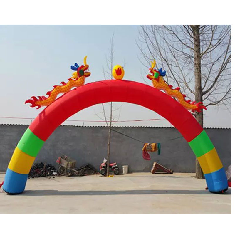 8 m 8 m 10 m 12 m 12 m 15 m Wedding Dragon Feng Shuangyong inflatable arches Colourful Iridescent Doors Open Celebration Twin Dragon Arches
