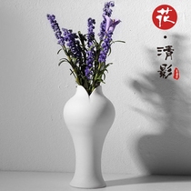 White Zen Chinese ceramic ornaments Home creative decoration Flower vase Hydroponic Japanese Zen dried flowers flower arrangement vase